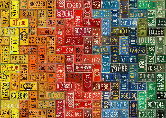 Plates from All the States - Colorful Pattern Tile Artw ...