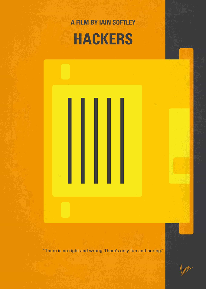 No684 My Hackers minimal movie poster A young boy is a ...