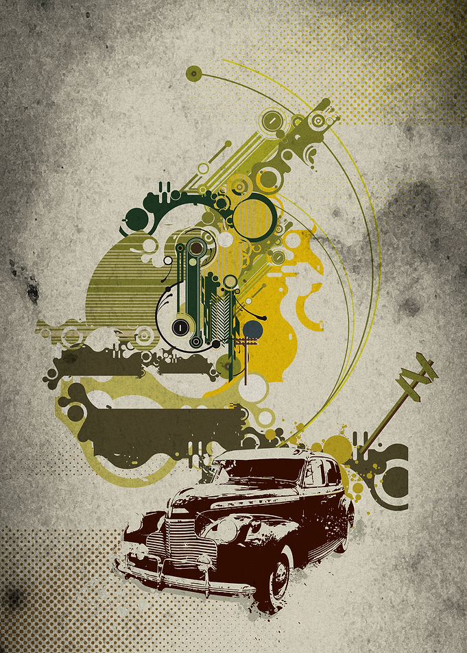 Vintage Car Composition
