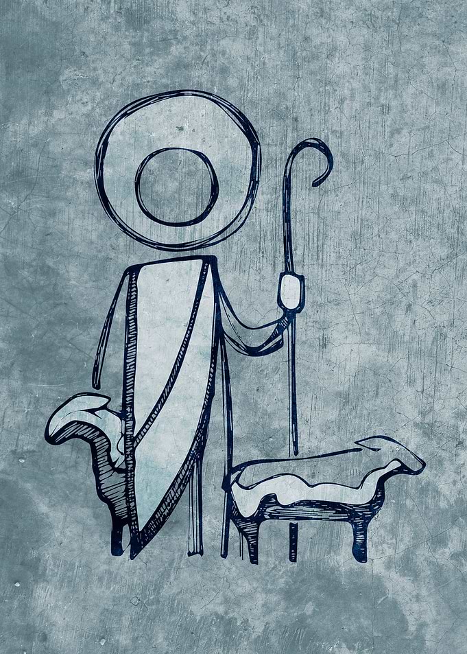 Hand drawn vector illustration or drawing of Jesus Chri ...