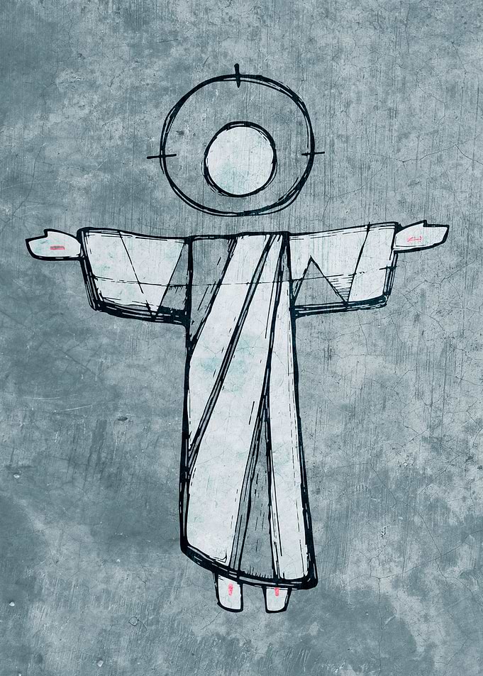Hand drawn vector illustration or drawing of Jesus Chri ...