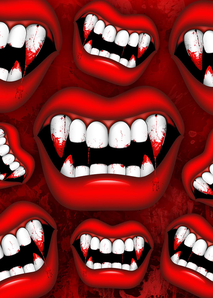 Vampire Red Bloody Mouth