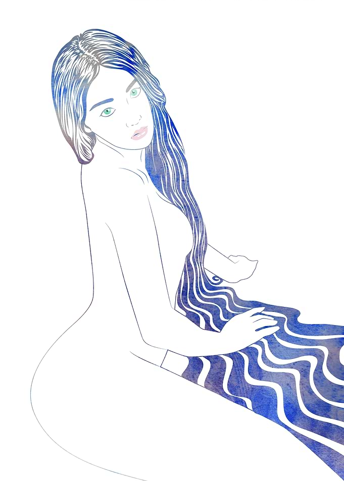 Water Nymph 61 — mythological sea nymph created with ha ...