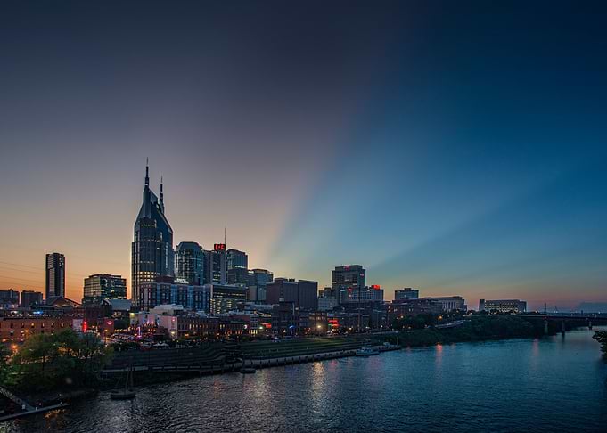 The last rays of the sun spill up into the sky as the s ...