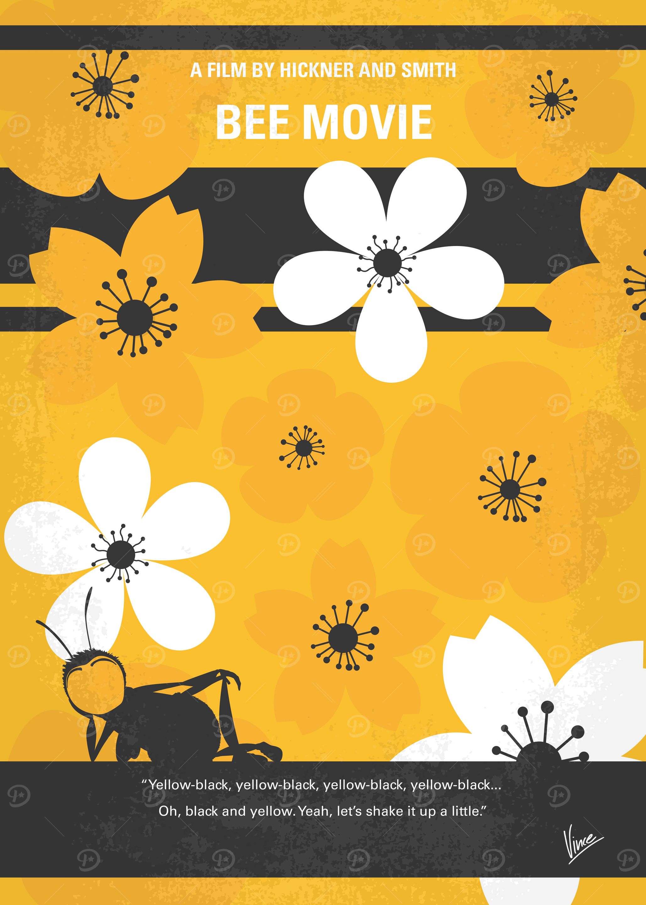 No687 My Bee Movie minimal movie poster Barry B. Benso ...