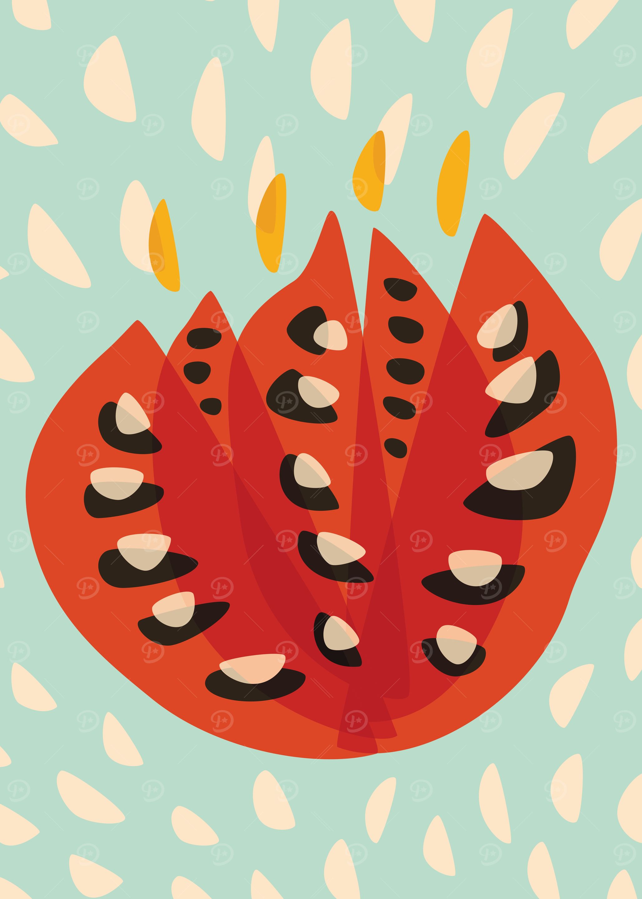 Abstract vector illustration of a lovely red tulip over ...