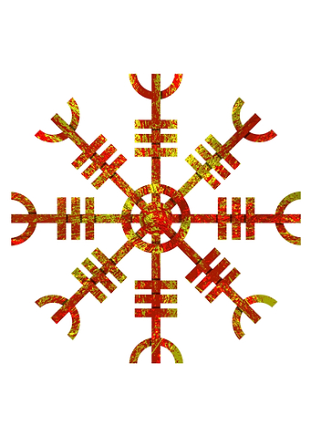 Helm of Awe. A protective Norse symbol based on Runic w ...