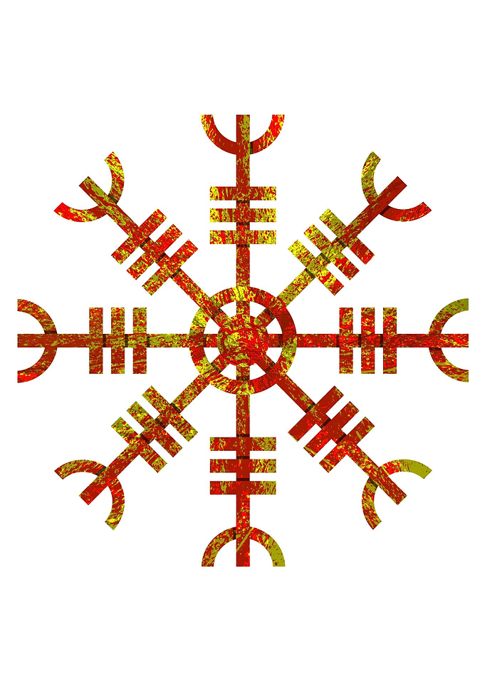 Helm of Awe. A protective Norse symbol based on Runic w ...