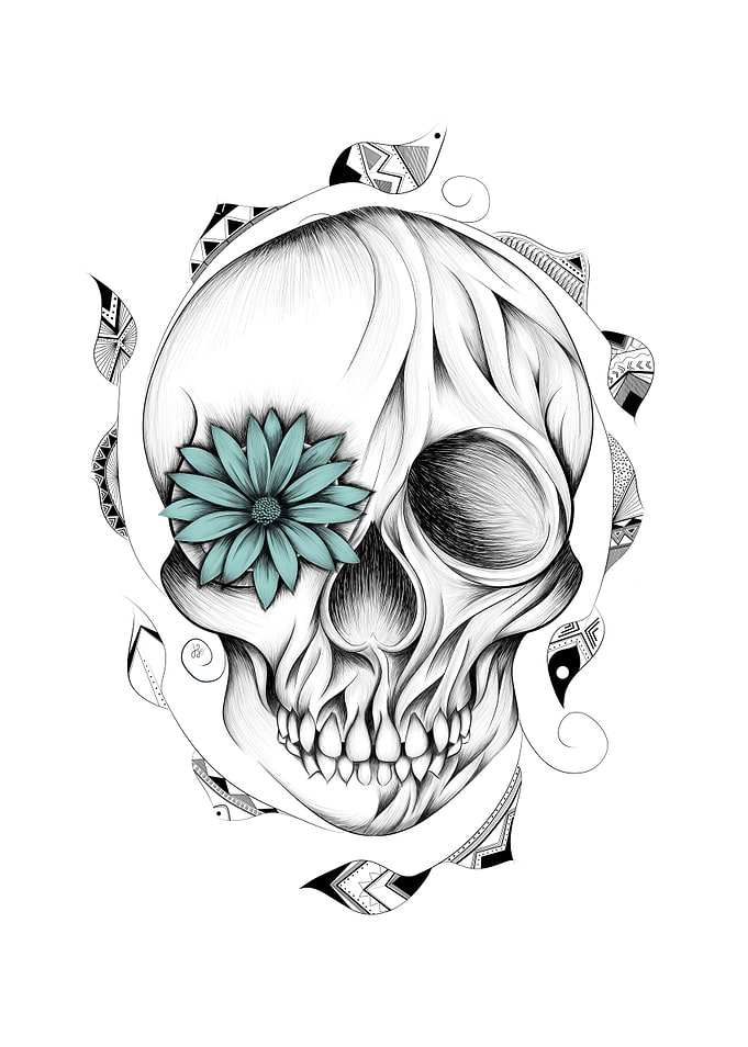 Poetic Wooden Skull