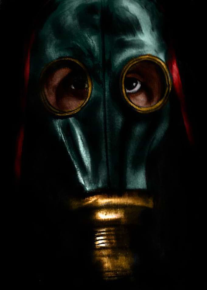 Hand Drawn gas mask design