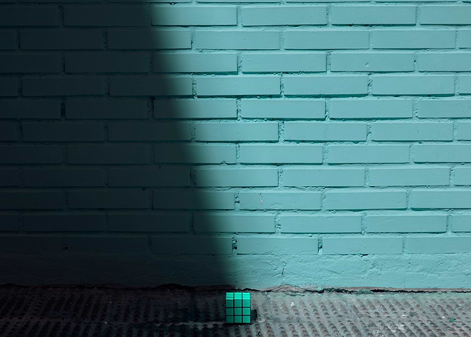 Blue and shady cube