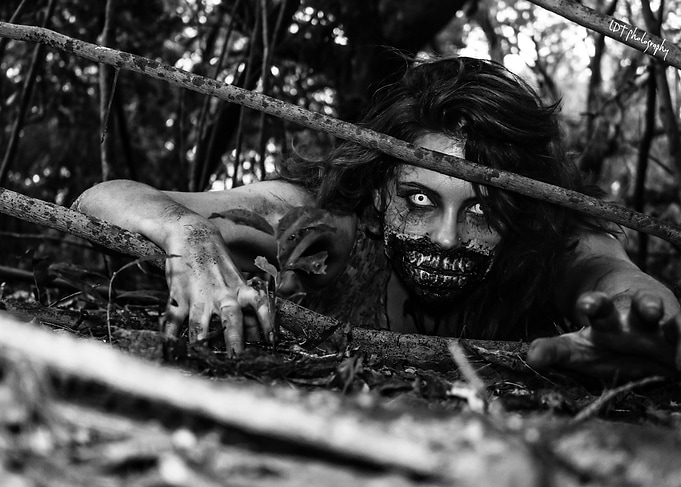 Zombie crawling to get to you!