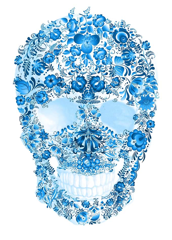 Gzhel Skull