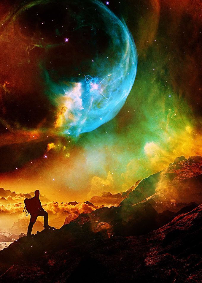 A fantasy Mars landscape o