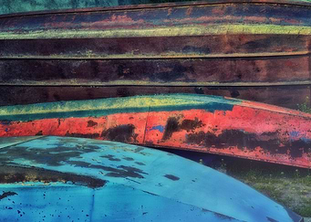 Old boats upside down