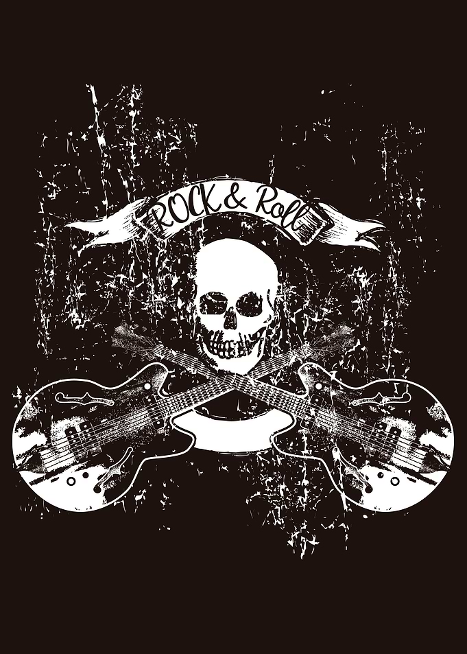 Grunge skull rock and roll
