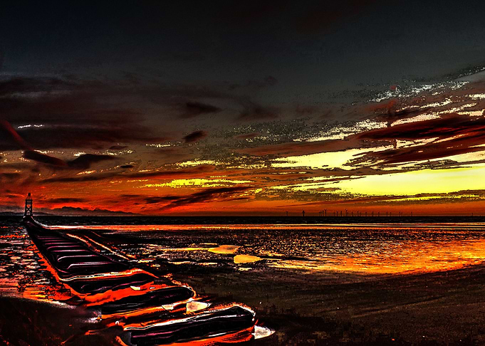 Crosby beach near Liverpoo