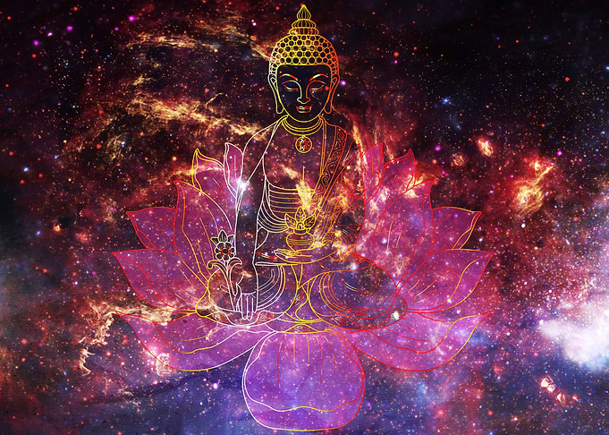 Buddha and Universe, in peace, in nirvana.