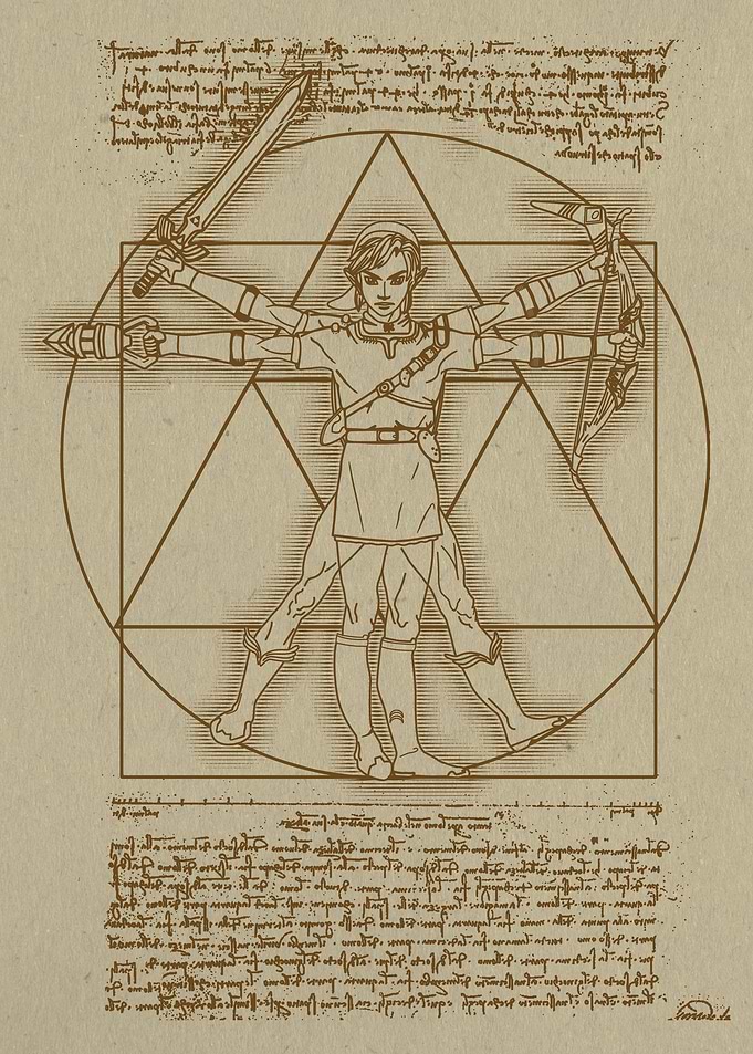 the vitruvian hylian. with all his items of ocarina of ...
