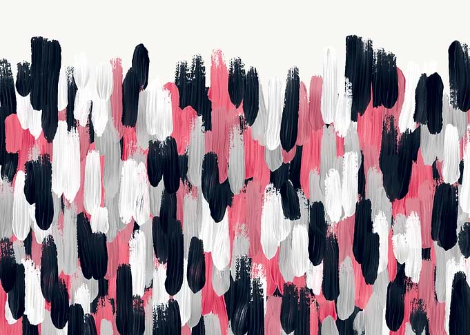 Pink, Navy Blue, Gray and White Abstract Brushstrokes b ...