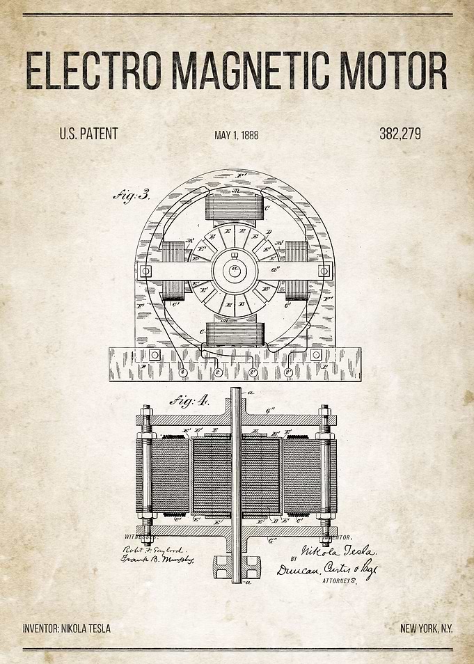 Electro Magnetic Motor U.S. Patent #382,279.