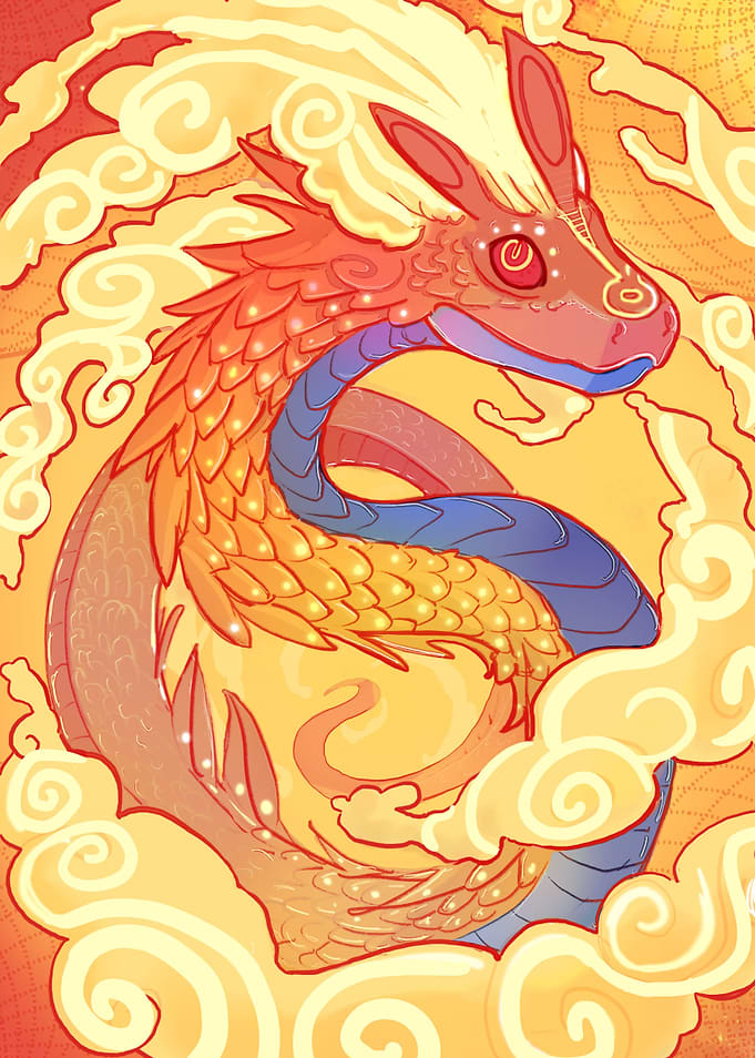 Rainbow Serpent Orange Variation