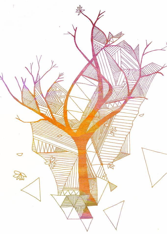 golden tree on white