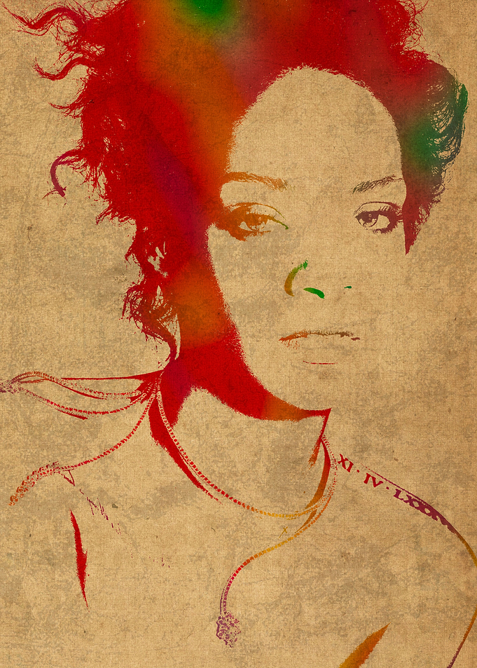 Rihanna Watercolor Portrait
