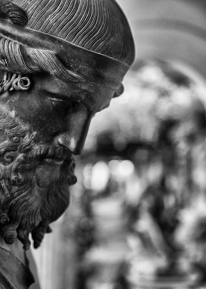Ancient greek hero staue in Capri, Italy.
