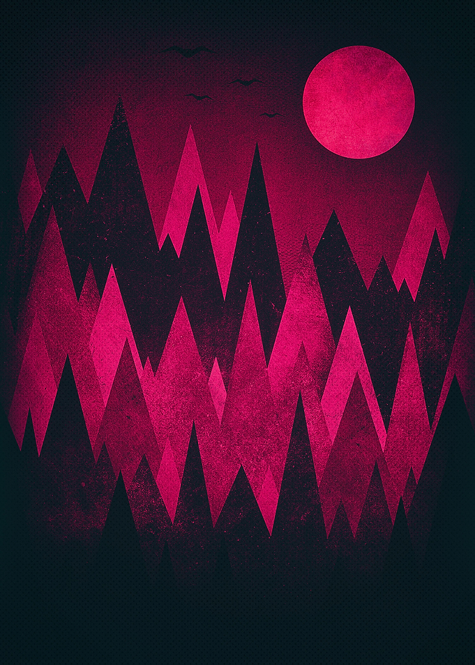 Dark Awesome black & white grunge triangle / peak woo ...