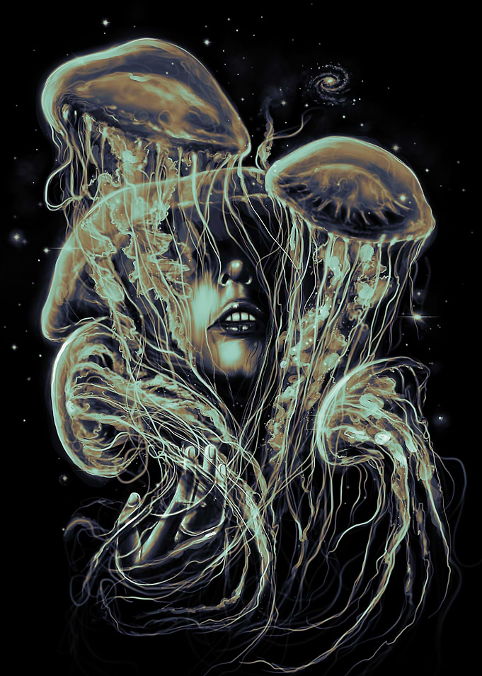 A Beautiful Delusion - Portrait painting with jellyfi ...