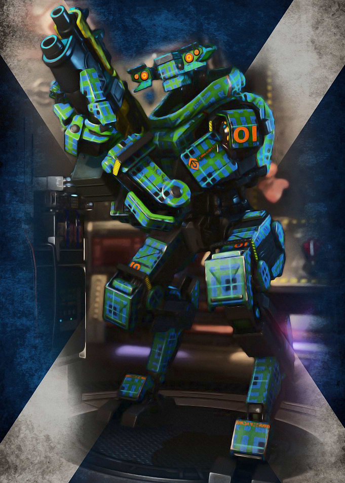 A robot in tartan livery.