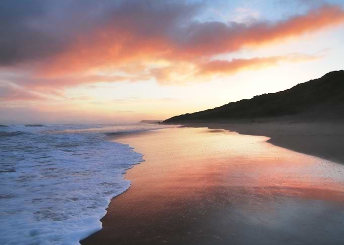 Beautiful sunrise on the coast