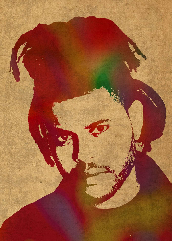 The Weeknd Watercolor Portrait.
