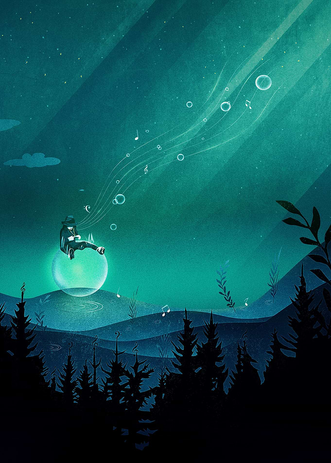 Girl on Bubble Underwater