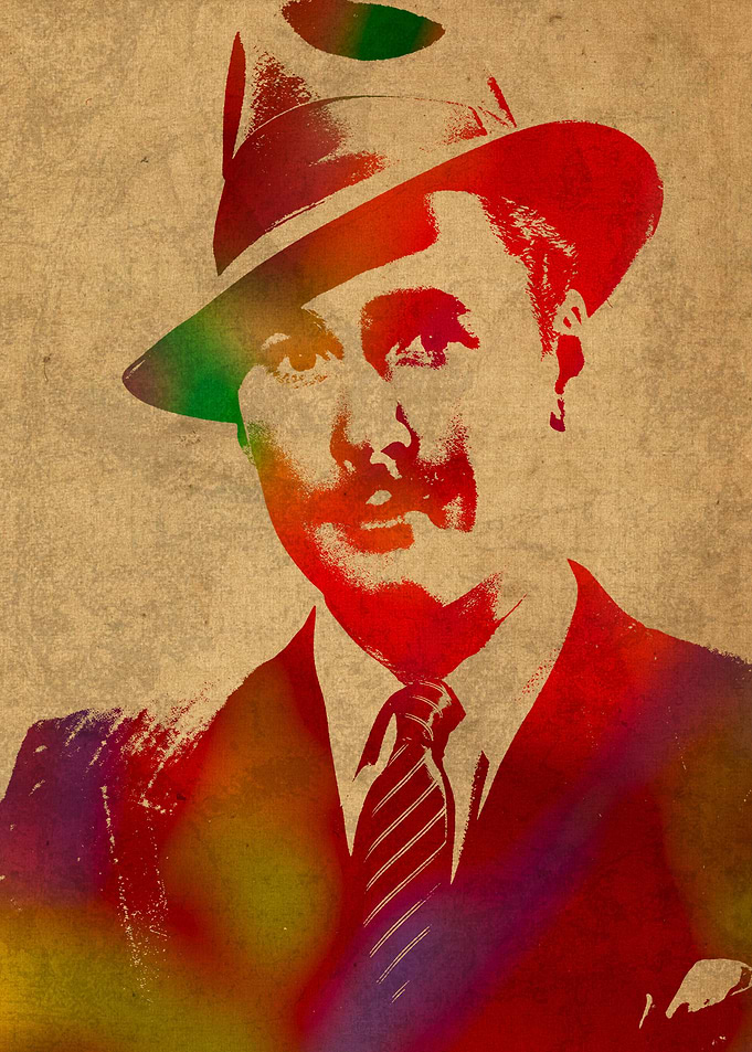 Errol Flynn Watercolor Portrait