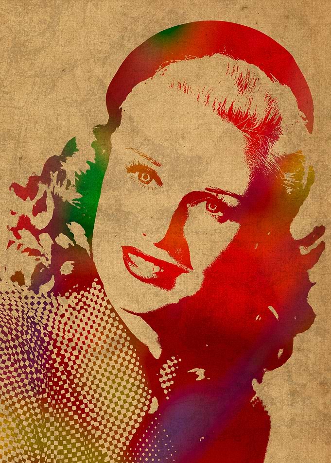Ginger Rogers Watercolor Portrait
