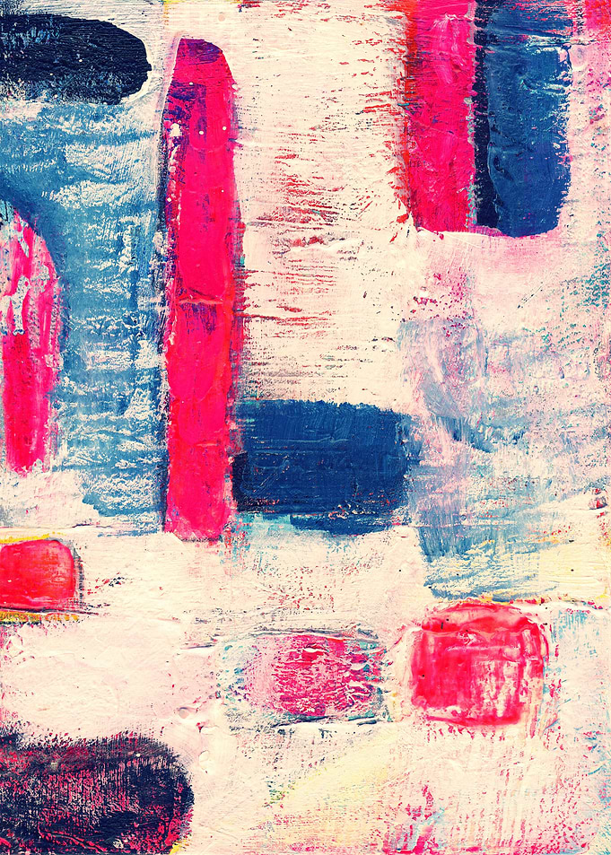 Abstract in pink and blue