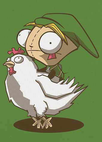 Invader Link riding a Cucco