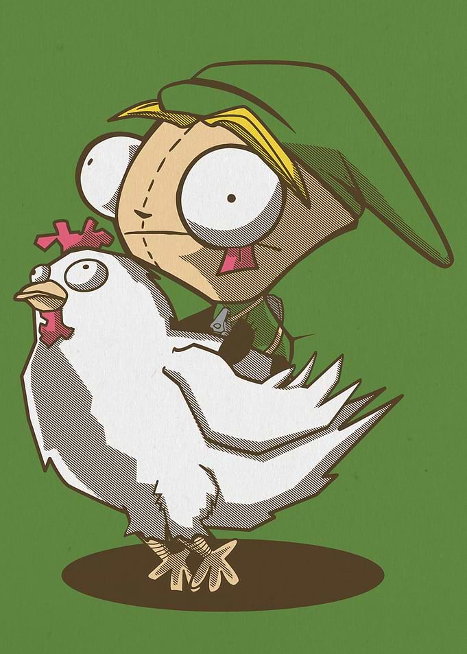 Invader Link riding a Cucco