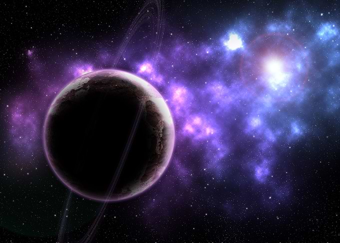 Beautiful simplicity, a lone planet neighbouring new st ...
