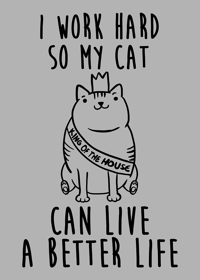 i work hard, so my cat can live a better life