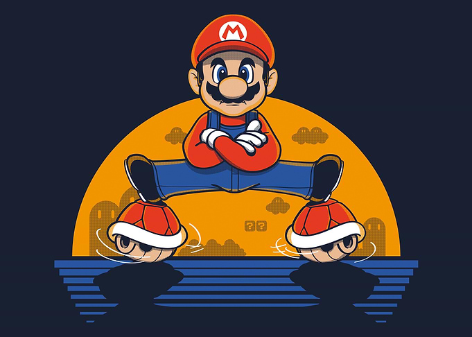 Epic split feat. Mario emulating Van Damme!