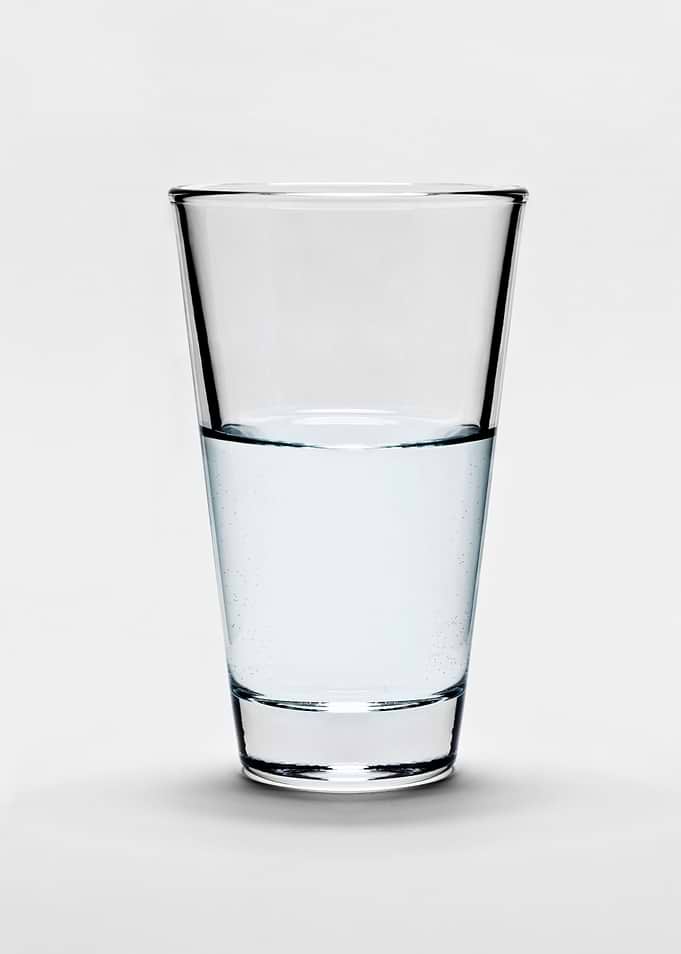 Glass of pure water half-full or half-empty