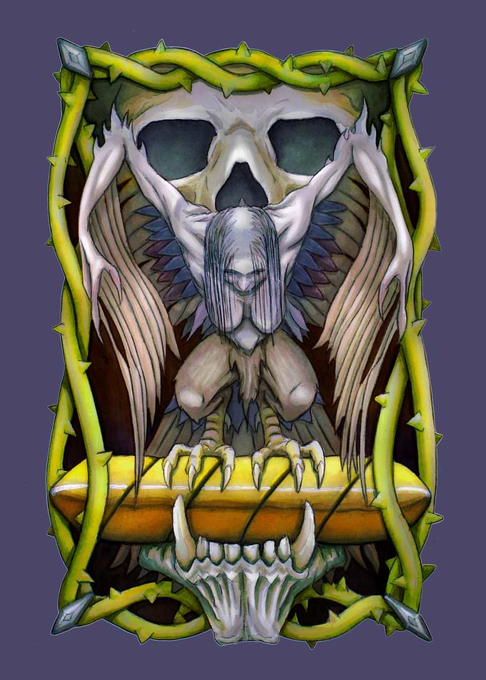 The winged woman flies over you.