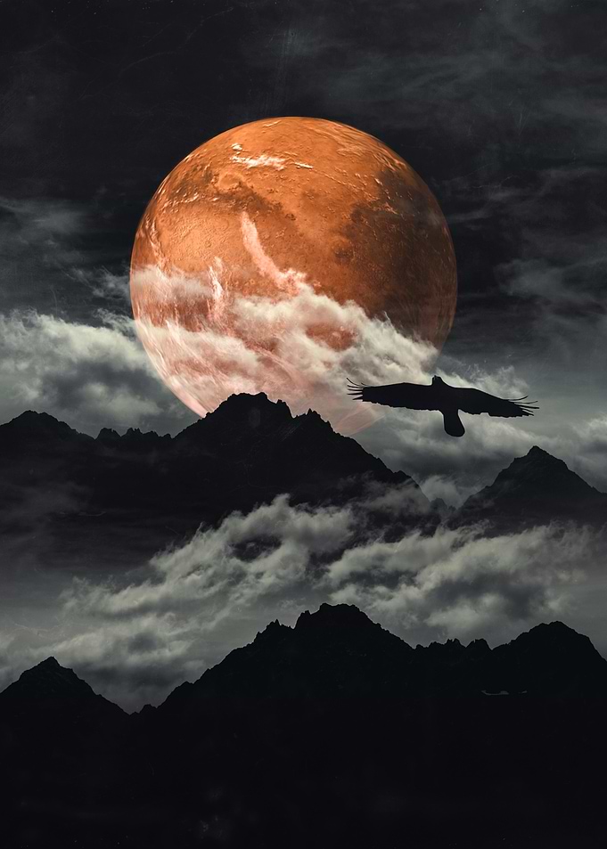 Spaces III - Mars above Mountains