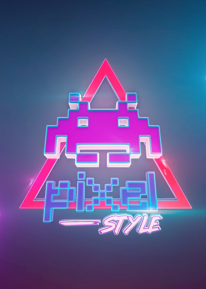 3D pixel 80s style (modeling, post-production, edition ...