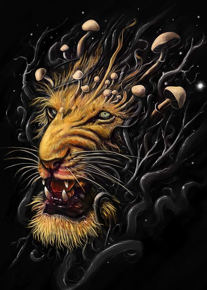 Lion - Digital painting of Lion.
