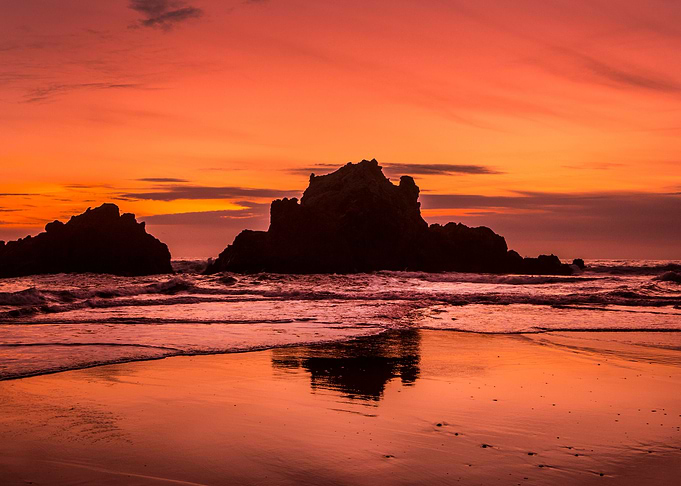 A sunset over the Pacific