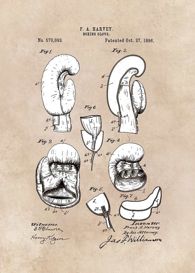 patent - Boxing glove - Harvey - 1896